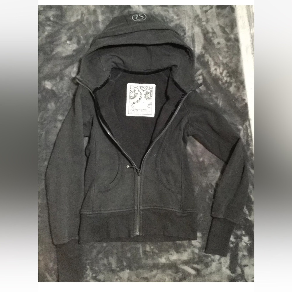 Lululemon Women’s Athletic Black/Gray Jacket Scuba Hoodie Special Edition